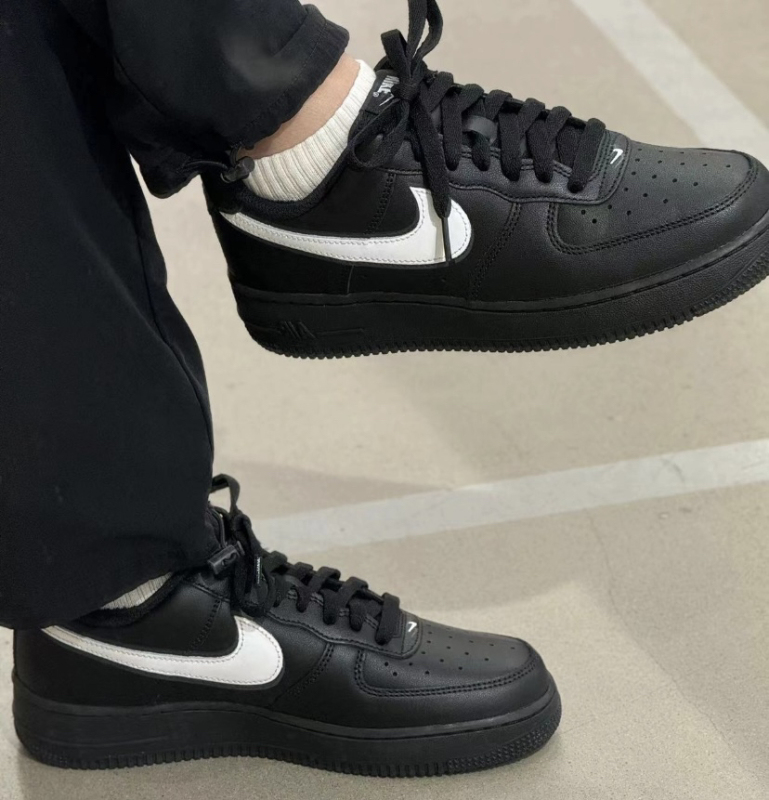 Nike Men's Shoes Nike Air Force 1 Af1 Black and White Shoes Air Force One Sneakers