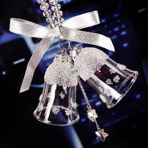 Crystal double bell pendant Car jewelry Wind bell Car rearview mirror decoration Car decoration Womens Valentines Day gift
