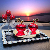 Crystal Apple Car Swing Piece Perfume Holder Christmas Eve Decorative Festive New Year Gift Mesh Red Pendulum