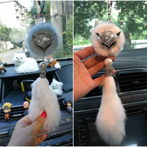 Car pendant crystal inlaid with Korean cute fox female creative decoration onboard pendant car hanging ornament car hung