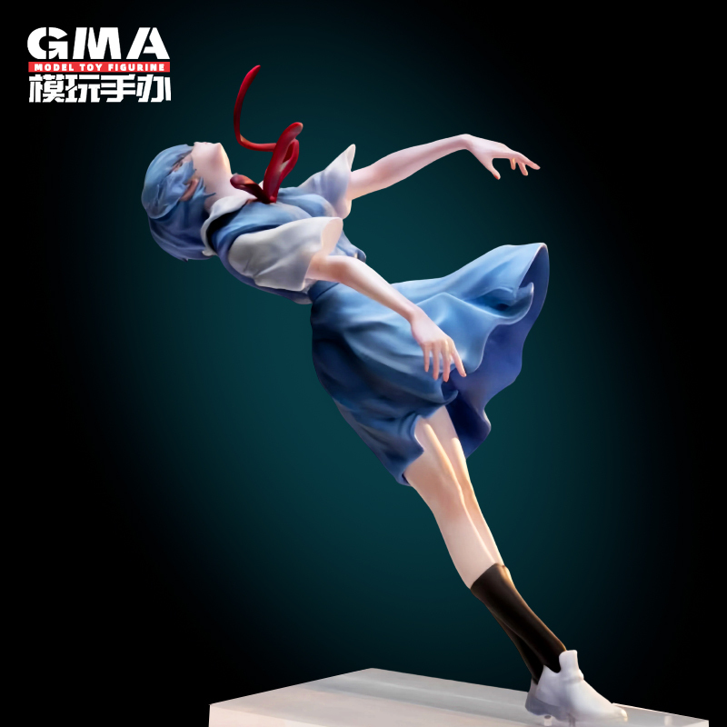 Eva Neon Genesis Evangelion School Uniform Ayanami Rei Figure Turns into Dust, Beautiful Girl Anime Model Ornament