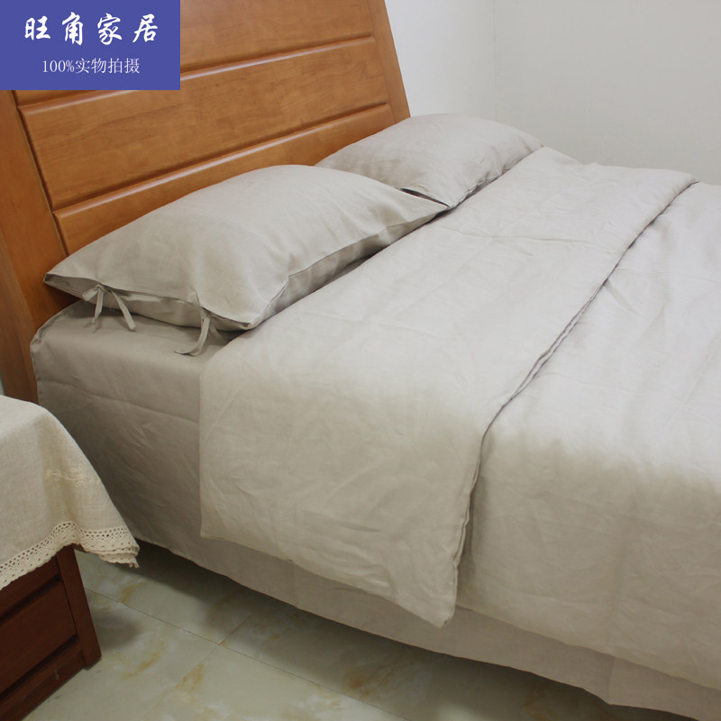 Pure linen quilt cover Summer close-fitting 1 5 2 2 m single double pure hemp material is covered by hood