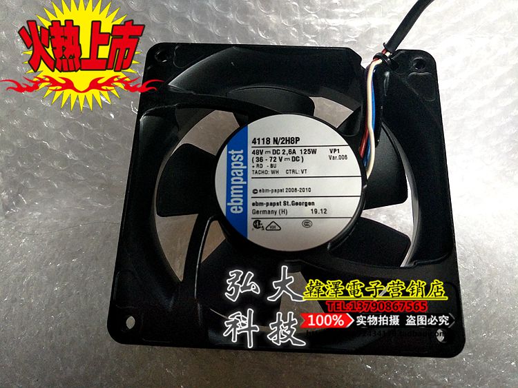 New EBMPAPST 4118N 2H8P 48V 125W 2 6A 12038 12CM violent fan