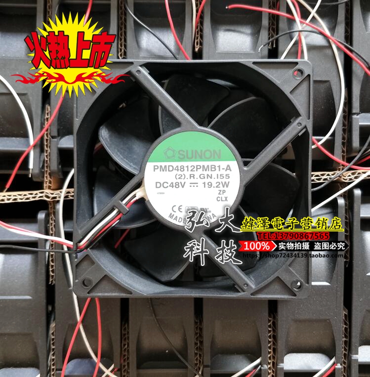 Original Sunon 12038 DC48V 19 2W PMD4812PMB1-A(2) R GN inverter fan