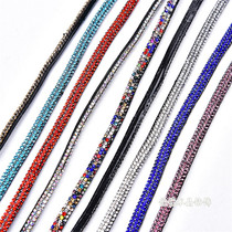 New 6mm rhinestone plastic bottom color tube handmade diy clothing hairclip shoelace material three-dimensional crystal belt accessories