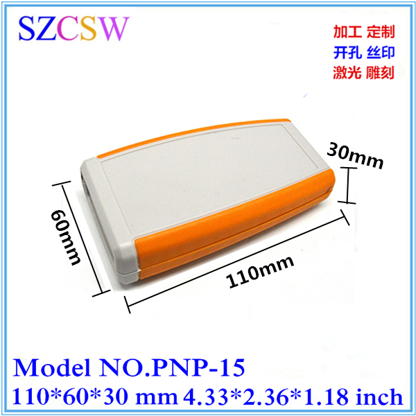 Hot pin bicolor plastic handheld box controller meter shell portable handheld housing 110x60x30