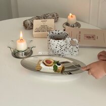 Shinymomo Niche Style Metal Pastry Dinner Plate