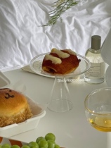 SHINY MOMO Homemade Design Glass Tall Plate Cake Fruit Plate