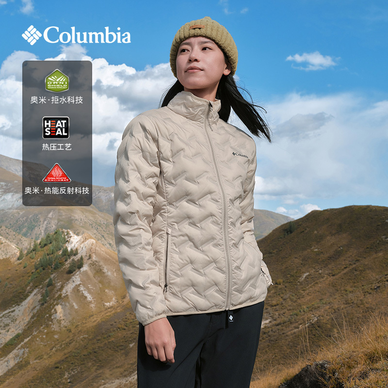Colombian down Jacket for Women, Seamless Heat-Pressed Water-Repellent Silver Dot Duck down 650 Fill Power Coat, New Model 26 Wr5173