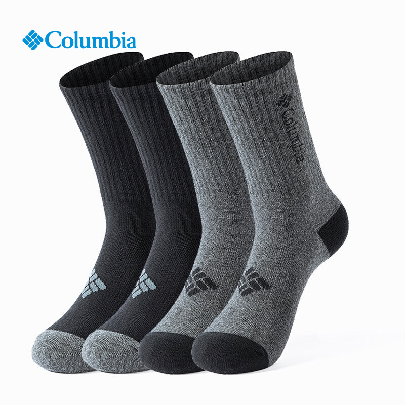 Autumn and Winter Columbia Outdoor Comfortable Sports Socks for Men and Women, Casual Socks, 4 Pairs Pack Rcs740