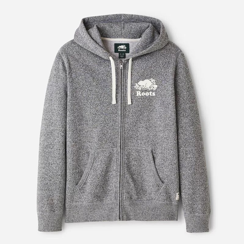 Roots Star's Same Style | Classic Couple Style Fleece-Lined Zip-Up Hooded Jacket, Unisex Top 27050002