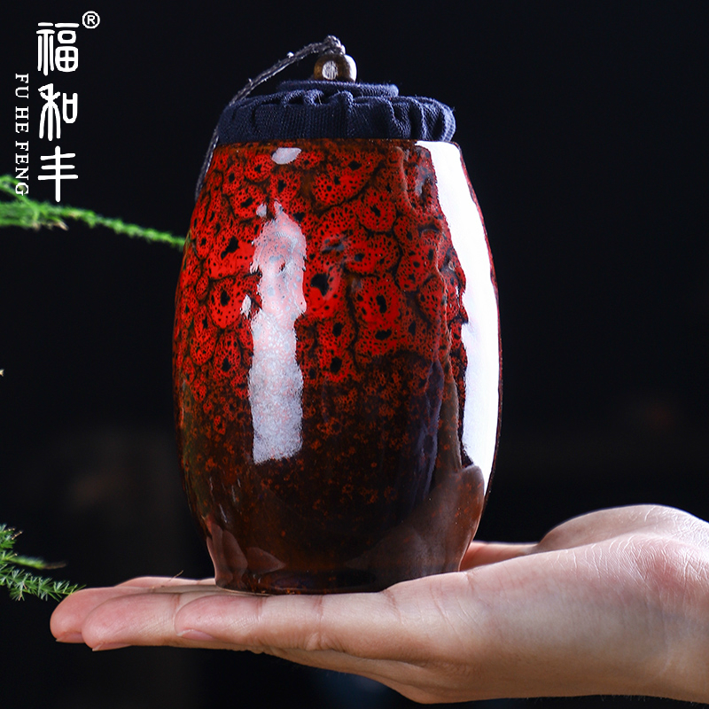 Ceramic Tea Leaf Jars Travel Carry-on Small Tea Pot Tea Pot Tea Table Tea Storage Tank Portable Pu-erh Box Tea Bin
