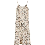 Ретро платье-комбинация, приталенное летнее платье, шифоновая юбка, французский стиль, в цветочек, 2020, городской стиль, V-образный вырез