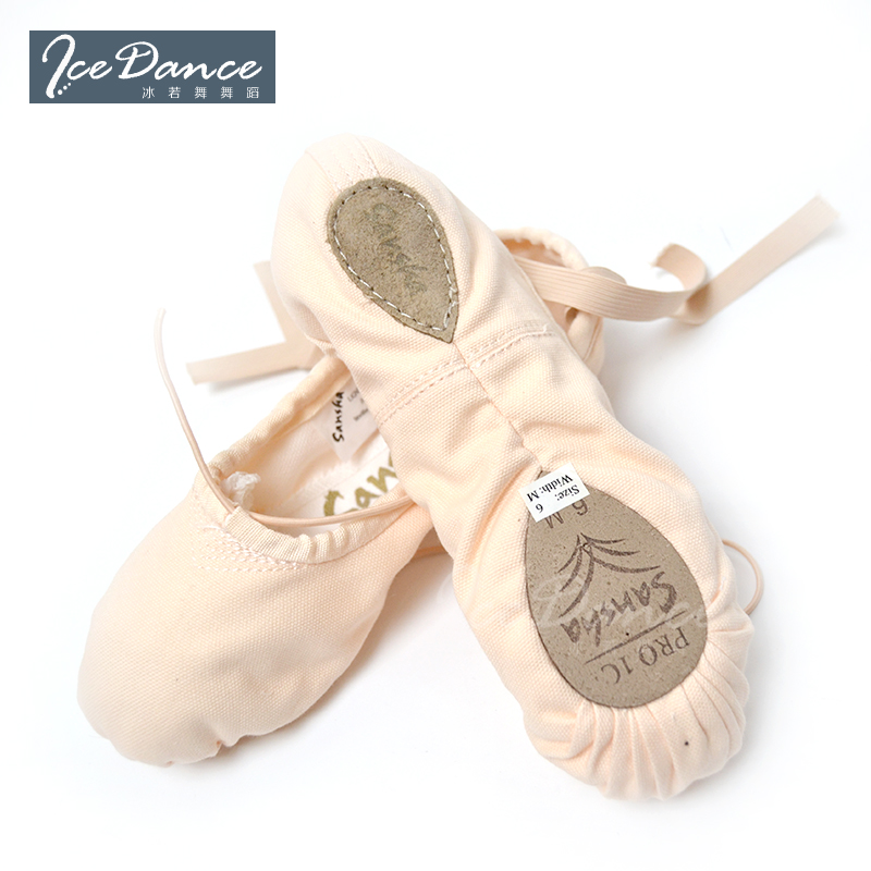 French Sansha Ballet Dancer Dance Shoes Soft Bottom Classic Handmade Strings Bottom Soft Shoes Cat Paw Shoes Two Bottom Shoes