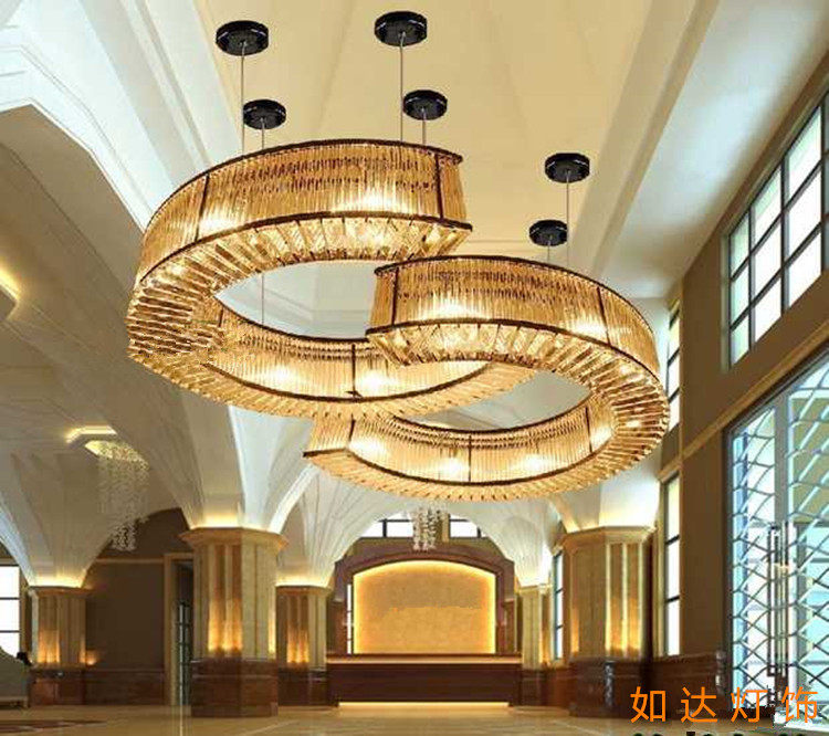 Hotel Lobby Crystal Lights Simple C - font Villa Sales Building Sandboard Supermarket Banquet Room Living Room chandelier