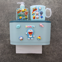 Toilet paper towel box toilet wall-mounted free of punch and waterproof roll paper Paper Containing Box Shelf Creative Cute