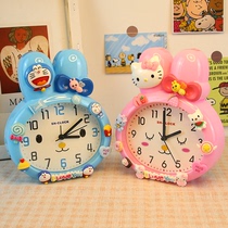 Cartoon Cute Children Elementary School Kids Special Alarm Clock Bedroom Bedside Creative Personality Boy Girl Girl Hearts Hang Clocks