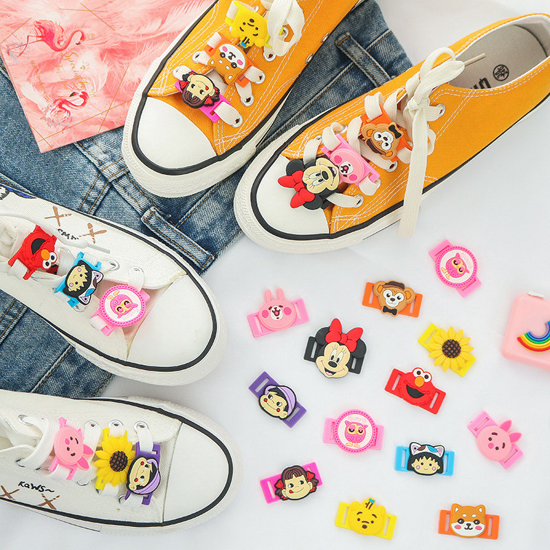 Cute and creative cartoon shoes Elegant Breeze Flowers laces Laces Uppers Decorated with Artisanal Small Flowers Banging on Canvas Shoe Ornaments