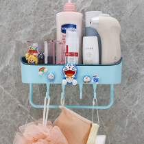 Toilet shelshelf wall-mounted free-to-punch bathroom shower room Bathroom Toilet Wall Cute Cartoon Drain containing frame