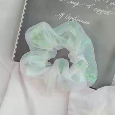 Dream Mermaid Ji beads glossy mesh Hairband Super fairy organza coliform girl bubble tie hair accessories