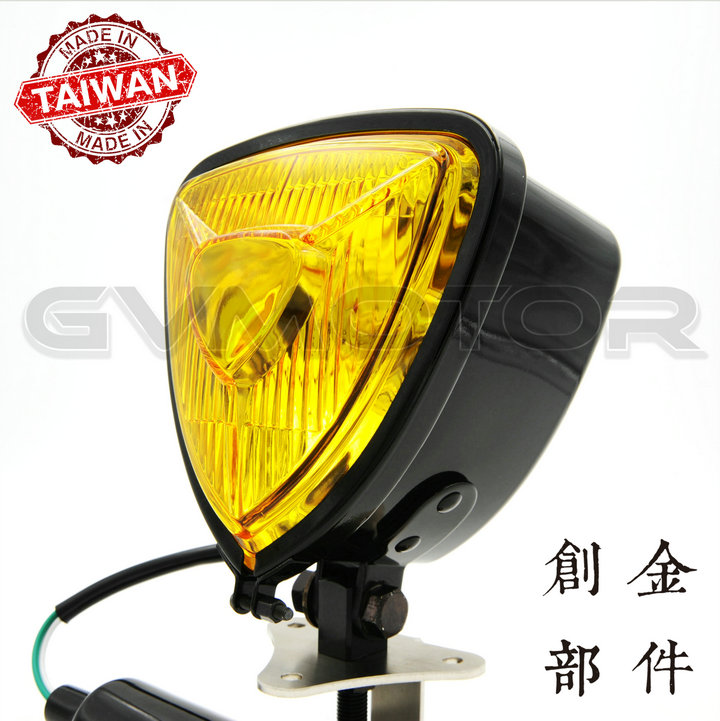 Taiwan Manufacturing Retro Locomotive Coffee Retrofit Triangle Living Room Lamp Black Full Metal Far And Near yellow glass