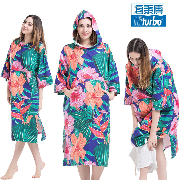 hiturbo Dive Dry Bathrobe Snorkeling Swimming Beach Suction Tank Cape Movement Change to prevent walking