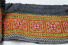 Miaoxiu 鹿蜀记手工艺刺绣绣手工土布民族风布刺绣布布头刺绣绣片c890