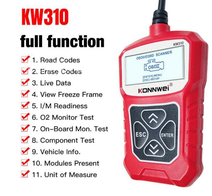 Multi-functional multi-language KW310 V310 V309 MS309 Car fault reading card scanning detector
