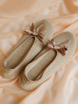 Silk and cashmere soft cowhide leather sole cashmere silk shoes