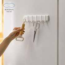 MARNA magnetic hook imported from Japan no rust no glue no trace refrigerator bathroom gadgets simple 5-link hook