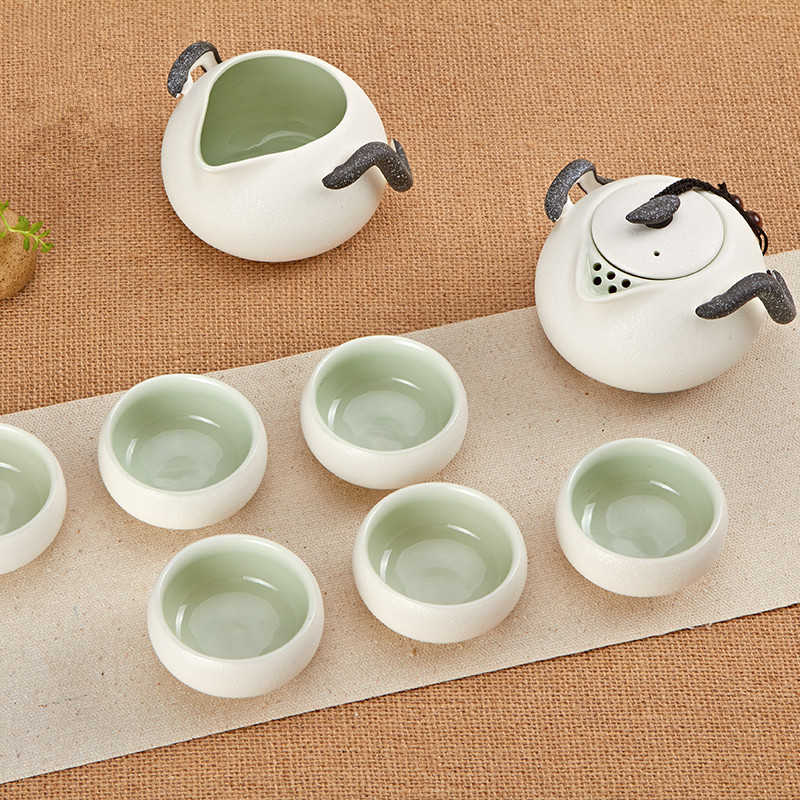 Boutique Qiaoyun Snowflake Glaze Kung Fu Tea Set Teapot Fair Cup Tea Cup Dehua Special