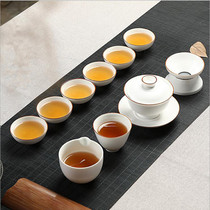 Road of Grace Matte White Porcelain Tea Set Ceramic Complete Fat White Kung Fu Tea Set
