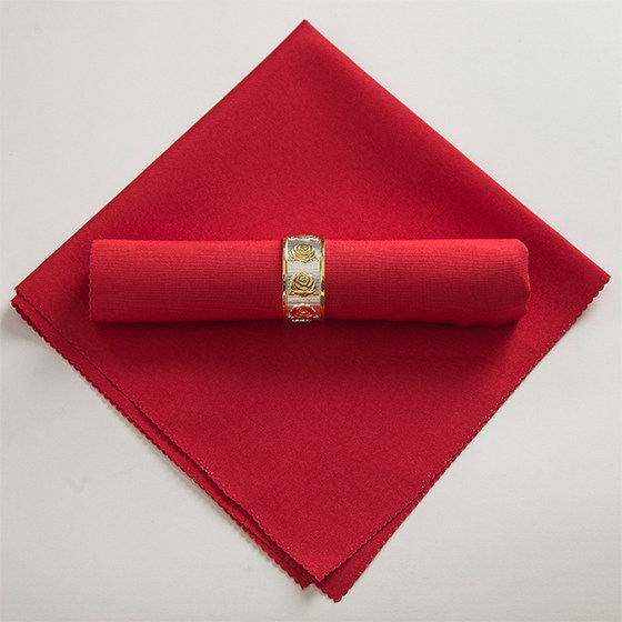 Popular napkin cloth Hotel Hotel Simple Western restaurant solid color color red white flat lines folding flower cloth mouth water