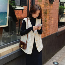 Small fragrant wind waistcoat Waistcoat Female Spring Autumn 2022 new short Kan Shoulder Outride Trendy Fashion Casual Waistcoat Jacket
