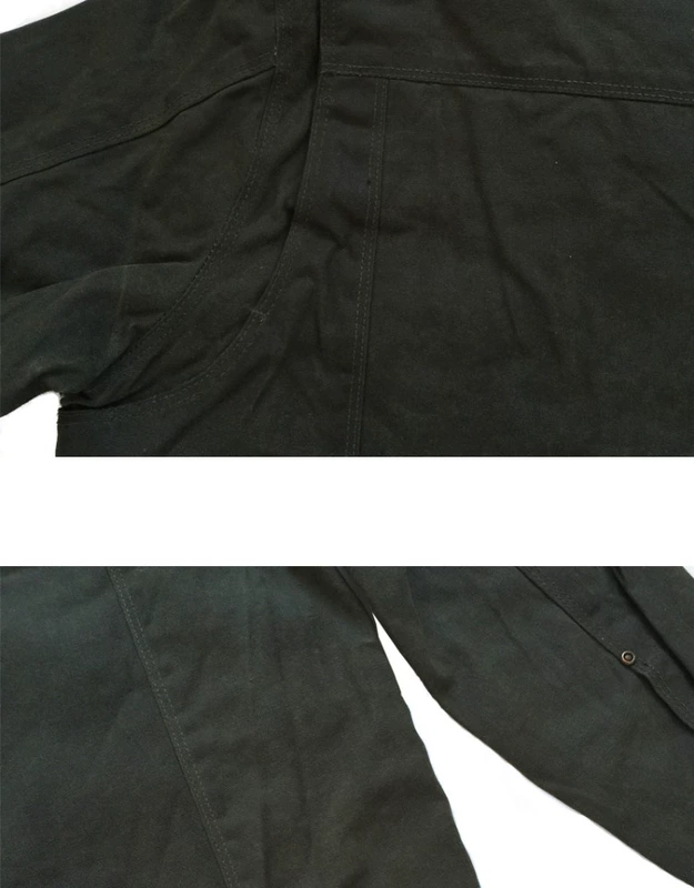 Áo khoác bằng vải sáp dầu nam Ami 咔叽 Mỹ dụng cụ retro quân đội áo màu xanh lá cây áo khoác sáp dầu mùa thu Xu hướng mỏng - Áo khoác đôi