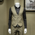 DANDY HOMME Khaki Bộ vest nam Slim Fit Đơn giản kinh doanh Váy cưới Váy cưới ba mảnh - Suit phù hợp đồ vest nam Suit phù hợp