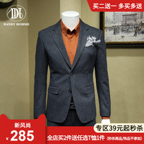 DANDY HOMME MENS WOOL BLAZER KOREAN slim-fit handsome youth single West fashion studio dress