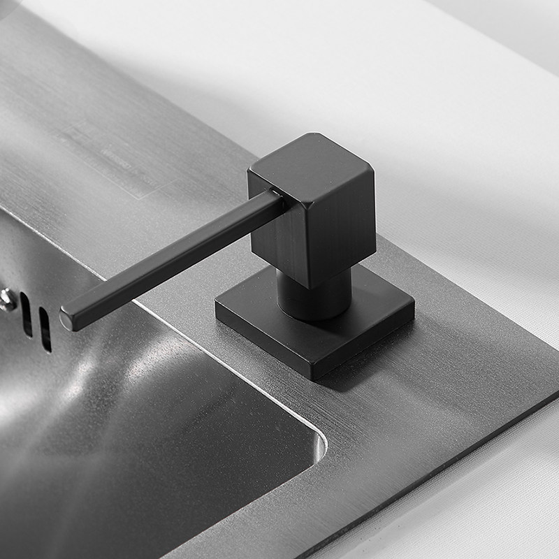 Black sink soap dispenser kitchen wash basin with dishwashing detergent bottle dishwashing sink detergent press square head