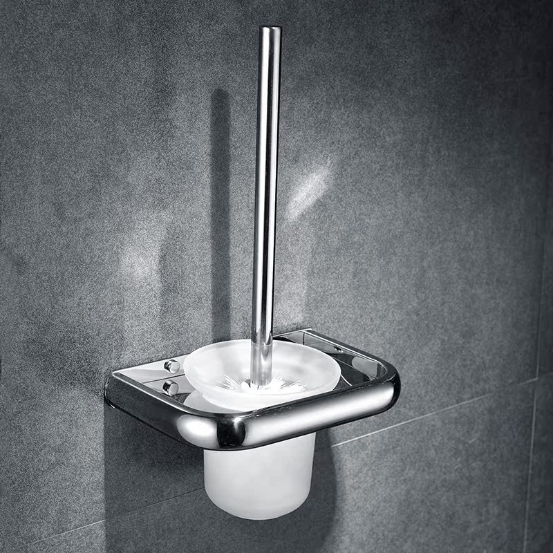 Toilet brush holder 304 stainless steel punch-free bathroom toilet brush holder set toilet cup toilet bathroom toilet cleaning brush