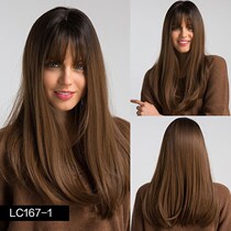 Element 18 Long Synthetic Wig with Bangs Dark Root Ombre Co