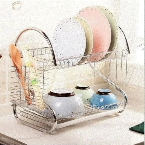 2-tier dish dryin rack drainer and holder oranizer