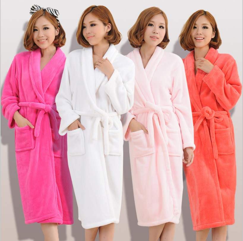 Hot couple bath robe thickenin coral fleece flannel own ms