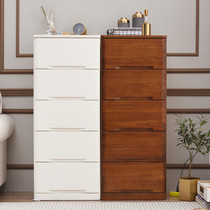 Solid wood storage cabinet Simple modern living room drawer storage cabinet 45 50cm wide bedroom Nordic chest of drawers