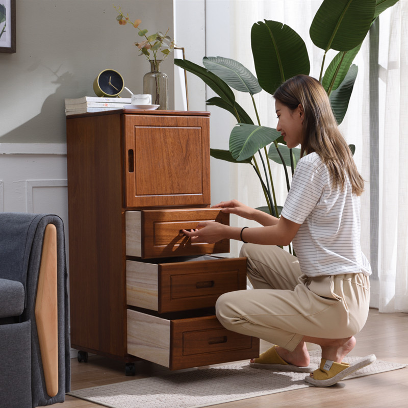 Crack storage cabinet open door drawer type 35 40cm wide storage cabinet Solid wood kitchen living room bedroom storage narrow cabinet