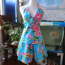 Belly pocket ladies wear cotton outside Chinese adult private room sexy pajamas set northeast big flower belly style underwear