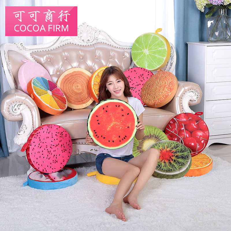 Watermelon cushion cushion fruit cushion cushion Round chair cushion for students can be removable and thick