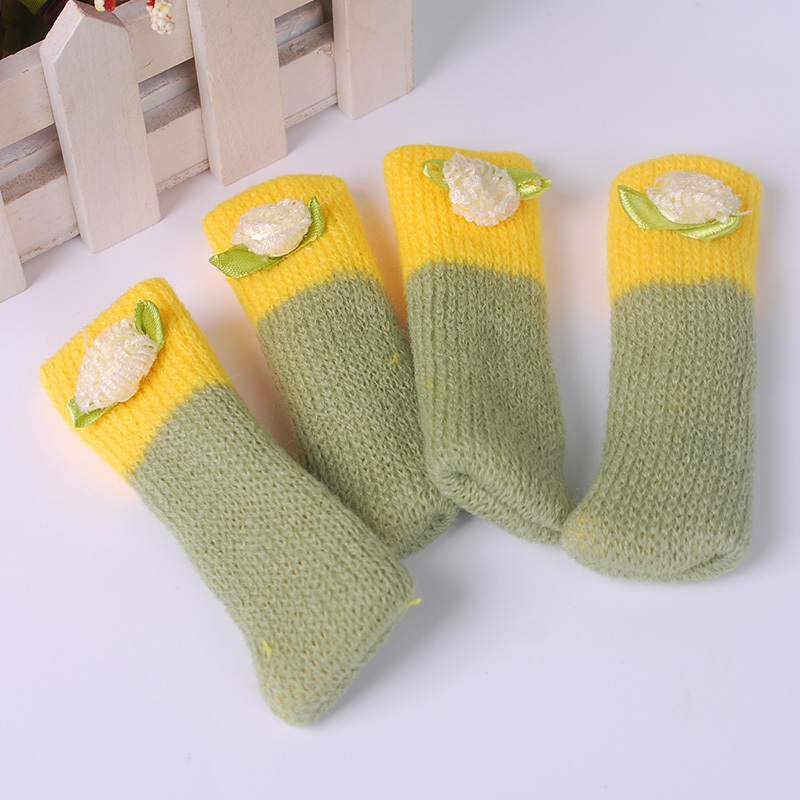 Table and chair foot cover Knitted wool table and chair Anti-slip foot cover Leg cover Foot cover Protective pad anti-friction sheath