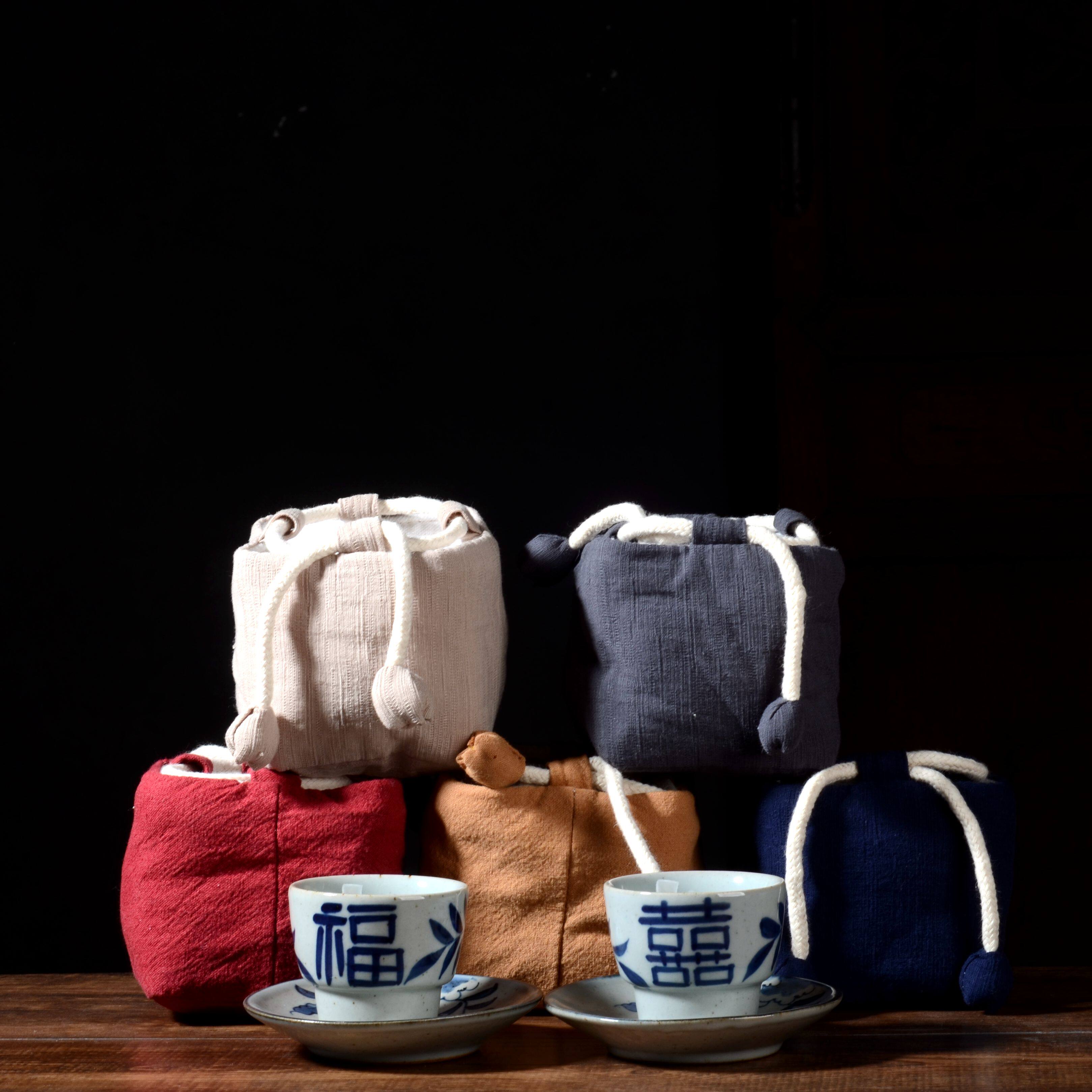 Handmade Cotton Hemp Thickened Tea Set Tea Channel Zero Accessories Tea Drinking Cup Collection Na Bag Portable Tea Cup Bag