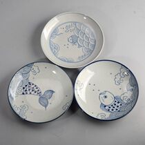 Jingdezhen hand-painted underglaze color antique tea dishes snack plate ceramic retro purple clay pot pot tea ceremony with tea ceremony