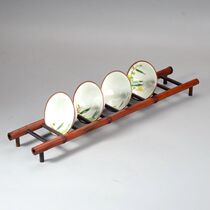 Creative old bamboo carbonized Tea Cup Cup Cup holder bamboo hanging kung fu tea set tea ceremony accessories